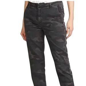 Sundry Le Soliel Camo Ankle Pants Rhinestone Tuxedo Seam High Rise Gray, size 28